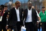 Clarence Seedorf (th.) og Patrick Kluivert har vundet stribevis af trofæer som spillere, men hollænderne mangler en fuldtræffer som trænere. 
   Foto: Javier Soriano/Ritzau Scanpix