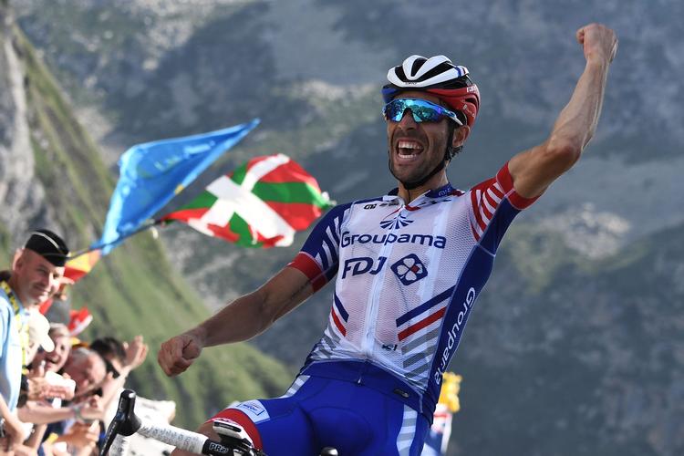 Ved at komme først til Tourmalet avancerede franskmanden Thibaut Pinot til den samlede 6.-plads.
   Foto: Anne-christine Poujoulat/Ritzau Scanpix