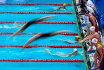 Jeanette Ottesen står klar på startskamlen til at sætte rekord med sin syvende VM-deltagelse. Den 31-årige mor var hurtigste dansker i 4x100 meter fri, hvilket kan give hende en større rolle i stævnets to resterende holdkapper i 4x100 meter medley for mixed hold og for kvinder. Foto: Ed Jones/Ritzau Scanpix