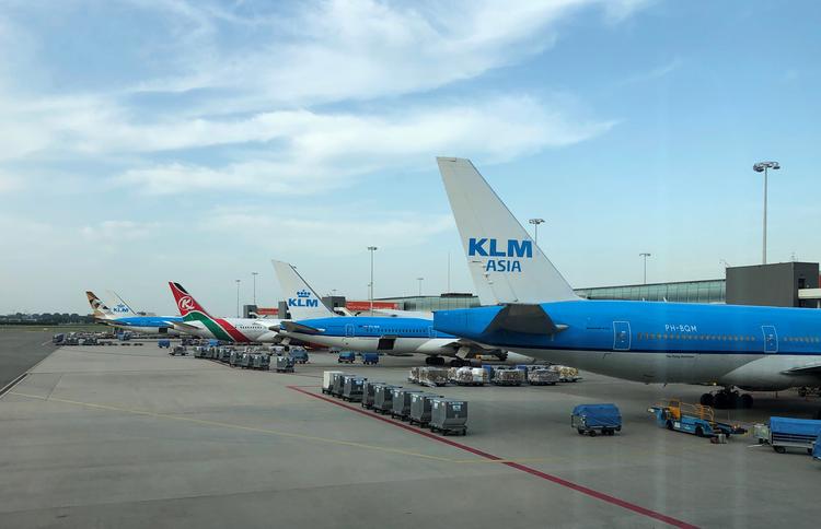 Flyene i Schiphol-lufthvanen kan ikke få brændstof på. Foto: Anthony Deutsch/Ritzau Scanpix