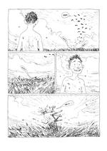 Brødrene Lino og Santo lever i en verden efter den store katastrofe. De nærmeste naboer er fjendtlige, maden er knap, og søen, hvor brødrene bor med deres far, er giftig og fuld af menneskelig.  Foto: Illustration fra bogen