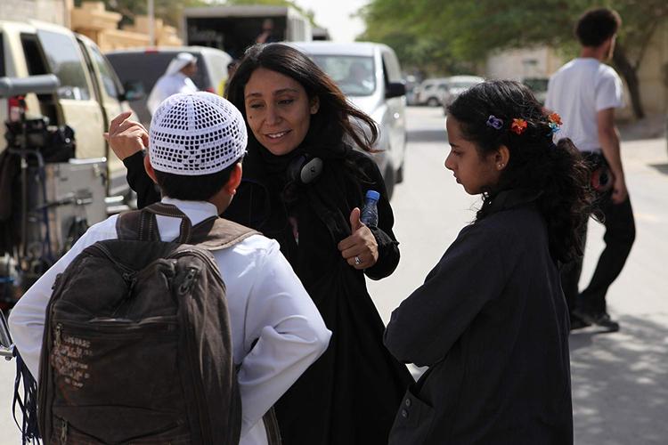 Haifaa Al-Mansour under optagelserne til hendes film 'Den grønne cykel', der konkurrerede uden for hovedkonkurrencen i Venedig i 2012 Foto: Sony Pictures