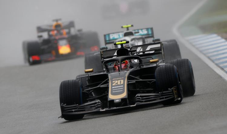 Kevon Magnussen startede som nummer 12, var på et tidspunkt oppe som nummer 6, men endte på den sidste pointgivende plads på Hockenheim.
   Foto: Kai Pfaffenbach/Ritzau Scanpix