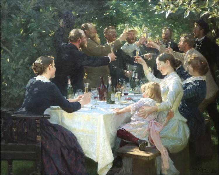 P.S. Krøyer: Hip hip hurra! Kunstnerfest på Skagen.  Foto: Göteborgs konstmuseum