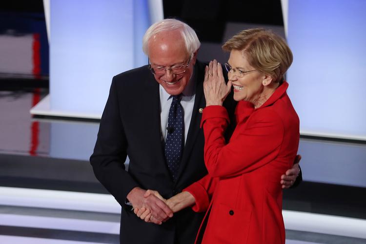  Bernie Sanders og Elizabeth Warren er blandt favoritterne i det demokratiske udskilningsløb. Foto: Justin Sullivan/Ritzau Scanpix