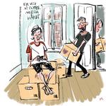 Det gamle værelse er pakket sammen i flyttekasser, som nu skal transporteres, løftes og pakkes ud igen et nyt sted. Men hvordan?
   Foto: Mette Dreyer/POLITIKEN