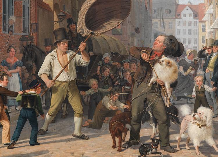 Illustration Wilhelm Marstrand: En gadescene i hundedagene. SMK