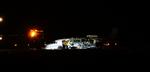 Et privatfly med ti personer om bord er natten til tirsdag forulykket i Aarhus Lufthavn i forbindelse med en landing. Derefter brød flyet af typen Cessna 560XL i brand.  Foto: Presse-fotos.dk/Ritzau Scanpix