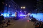 Politiet er til stede på Østbanegade på Østerbro. 
   Foto: Presse-fotos.dk/Ritzau Scanpix