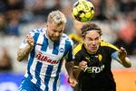 Sander Svendsen (tv.)  fik scoret sit 4. mål i 4 kampe for OB.  Foto: Claus Fisker/Ritzau Scanpix