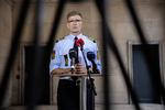 Chefpolitiinspektør ved Københavns Politi Jørgen Bergen Skov på pressemødet på Københavns Politigaard. 
   Foto: Martin Lehmann/POLFOTO