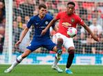 I søndags spillede Andreas Christensen (tv.) mod Manchester United og Anthony Martial. I aften i Istanbul er  modstanderen også engelsk. Foto: Oli Scarff/Ritzau Scanpix
