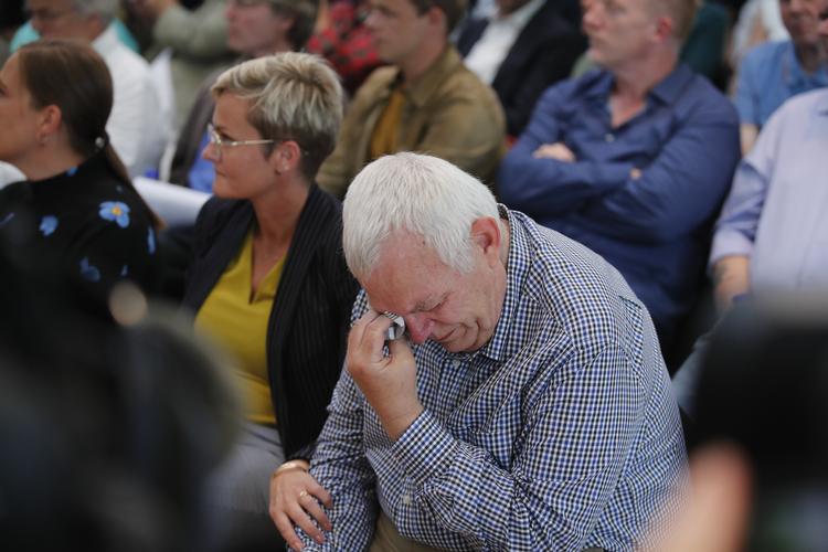Der var en berørt stemning i salen på Marienborg, da statsminister Mette Frederiksen på Danmarks vegne gav en undskyldning til Godhavnsdrengene. Foto: Jens Dresling/POLFOTO