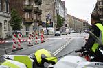 Politiet afspærrede Tagensvej efter eksplosion ved nærpolitistationen på Hermodsgade på Nørrebro i København lørdag. Foto: Philip Davali/Ritzau Scanpix