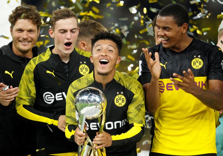 Som 19-årig har englænderen Jadon Sancho spillet 5 landskampe og 3. august vandt han den tyske Super Cup med Borussia Dortmund.
   Foto: Leon Kuegeler/Ritzau Scanpix