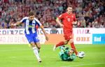 Hertha Berlins Serbian midfielder Marko Grujic scorer til 2-1 mod Bayern. Foto: Matthias Balk/Ritzau Scanpix