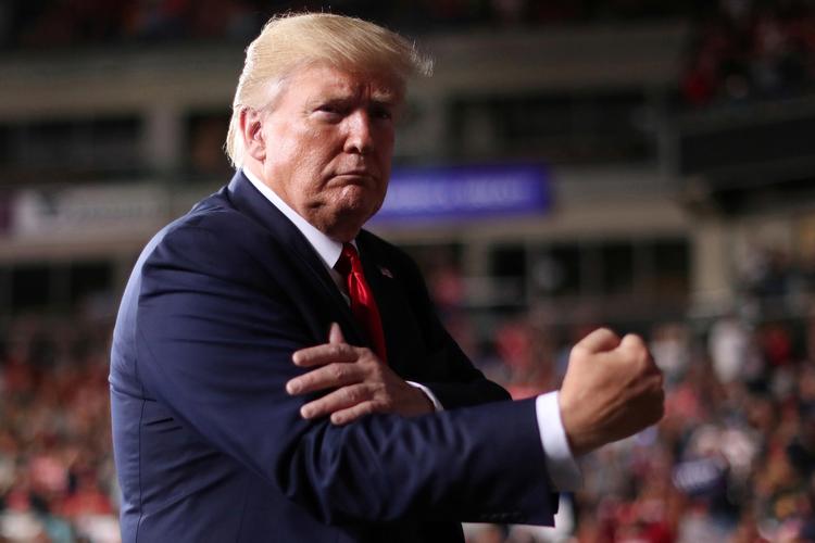 USA's amerikanske præsident var i topform forleden sammen med sine tilhængere i Manchester, New Hampshire. Foto: Jonathan Ernst/Ritzau Scanpix