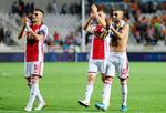 
Ajax fik Noussair Mazraoui udvist på Cypern, så holdkammeraterne var tilfredse med at slippe derfra med 0-0.
   Foto: -/Ritzau Scanpix