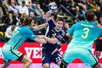Allan Damgaard (i midten) er med til at gøre TTH Holstebro til titelbejler, men Aalborg er favoritter til at genvinde mesterskabet. Foto: Pedersen Mikkel Berg/Ritzau Scanpix