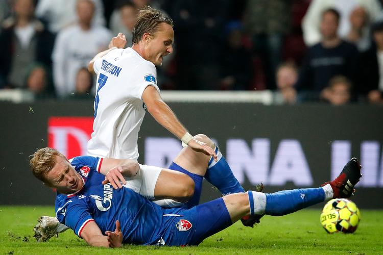  Røde Stjerne og  Mirko Ivanic fik sate en stopper for  FC Københavns og  Pierre Bengtssons drøm om en plads i Champions League.  Foto: Jens Dresling/POLFOTO