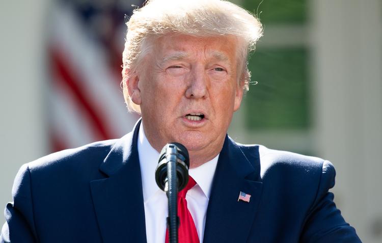 USA's præsident kickstarter kampagne med logo, der ligner et hadsymbol. Foto: Saul Loeb/Ritzau Scanpix
