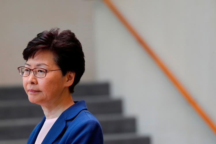 Det er kommet frem på en lækket lydoptagelse, hvor lille et manøvrerum, Hongkongs politiske leder, Carrie Lam, har i forhold til Beijing. På lydoptagelsen siger hun, at hun ville trække sig, hvis hun kunne.  Foto: Tyrone Siu/Ritzau Scanpix