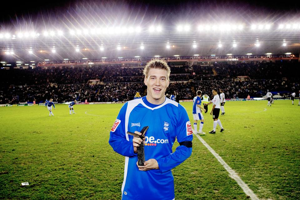Nicklas Bendtner blev kåret som  Årets Fund i dansk idræt 2006, hvor han med succes var blevet udlejet til Birmingham, for hvem han scorede 13 mål i 48 kampe og var med til at sikre oprykning til Premier League. 
 Foto: Thomas Borberg/POLFOTO
