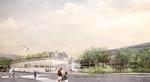 Det er planen, at den nye Toftegårds Plads skal sno sig op på taget af det nye bibliotek.  Foto: Tegning: Schønherr/Rolvung og Brøndsted – Foto: N/A