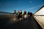 For kvinderne i gågruppen WalkaholicS er fælles gåture et hyggeligt og social afbræk fra hverdagen. Fra venstre er det: Marianne Rasmussen, Caroline Pfeiffer, Karina Groth Jørgensen og Randi Carstensen. Foto: Nima Taheri/POLFOTO