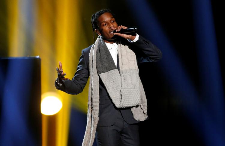 A$AP Rocky, hvis borgerlige navn er Rakim Mayers, fik i sagen en betinget fængselsstraf for overfaldet mod en 19-årig mand i Stockholm 30. juni. Foto: Mario Anzuoni/Ritzau Scanpix