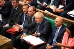 Boris Johnson kom i mindretal i  parlamentet, da oppositionens lovforslag om Brexit blev debatteret.    Foto: Jessica Taylor/Ritzau Scanpix