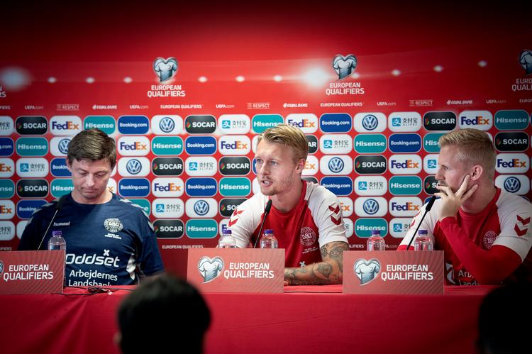 Åge Hareide manglede på pressemødet før Gibraltar-kampen, og landstræneren misser også kampen mod Georgien efter en operation. Næste år er han helt ude af DBU, og den besked kom bag på spillerne. Foto: Liselotte Sabroe/Ritzau Scanpix