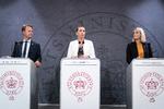 
Statsminister Mette Frederiksen, udenrigsminister Jeppe Kofod og forsvarsminister Trine Bramsen præsentererde i går deres forsvarsudspil.   Foto: Niels Christian Vilmann/Ritzau Scanpix