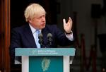 Boris Johnson var på besøg i Dublin 9. september, hvor han mødtes med den irske premierminister, Leo Varadkar.
   Foto: Phil Noble/Ritzau Scanpix