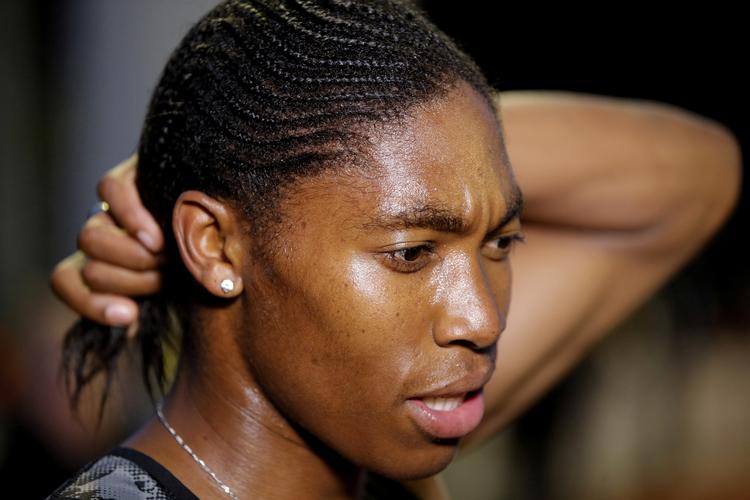 Caster Semenya er udelukket fra at løbe de korte mellemdistanceløb fra 400 meter til 1.500 meter. Hun må derimod godt løbe sprint og løb fra 3.000 meter og  op.  Foto: Philippe Wojazer/Ritzau Scanpix