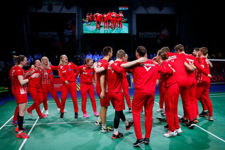 Den fyrede træner arbejdede blandt andet med de spillere, der i februar vandt EM i badminton for blandede hold i Frederiksberg Hallen.  Foto: Jens Dresling/POLFOTO