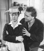Gitte Hænning og Dirch Passer i en scene fra filmen 'Han, hun, Dirch og Dario' fra 1962. Foto: Saga Studio