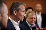 Kristian Jensen og Lars Løkke efter et gruppemøde tidligere på året.  Foto: Jens Dresling/POLFOTO