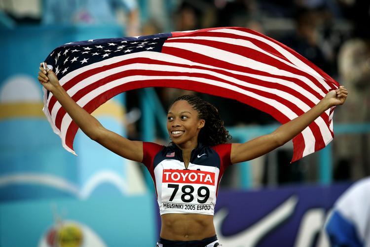 Ved VM i Helsinki 2005 vandt Allyson Felix sin første VM-guldmedalje på 200 meter. 
 
 
 

   Foto: Jens Dresling/POLFOTO