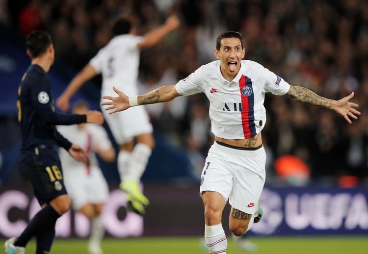 Målene til 1-0 og 2-0 blev scoret af Angel Di Maria, der afsluttede to flotte PSG-angreb mod Real Madrid..
   Foto: Benoit Tessier/Ritzau Scanpix