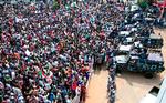Demonstrationerne fortsætter mod styret i Sudan. Billedet er fra en demonstration i nærheden af præsidentpaladsen i hovedstaden, Khartoum, i sidste uge. Foto: Ebrahim Hamid/Ritzau Scanpix