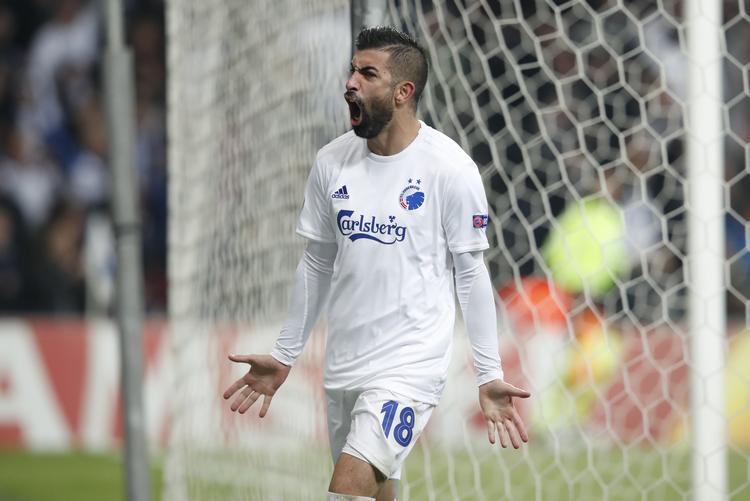 Michael Santos er så småt ved at finde sig tilrette i FC København, hvor han har scoret i holdets to seneste kampe.  Foto: Jens Dresling/POLFOTO
