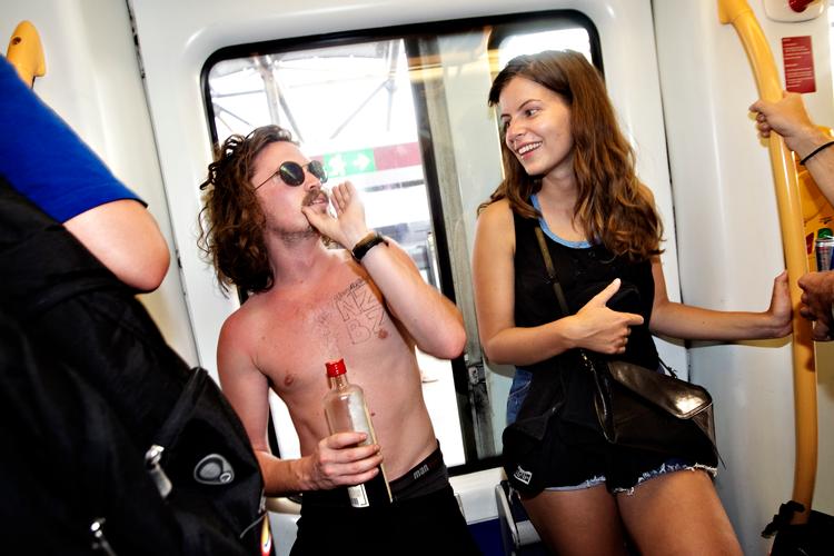 Strøm-festivalen fyldte togene med musik og fest i 2012. Men der sker altid noget i metroen, hvis man er opmærksom. Foto: Jacob Ehrbahn/POLFOTO