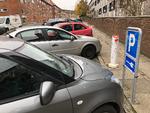 Kun el- og hybridbiler må holde ved de blå skilte med strømstik. Alligevel er pladserne ofte optaget af benzinbiler. 