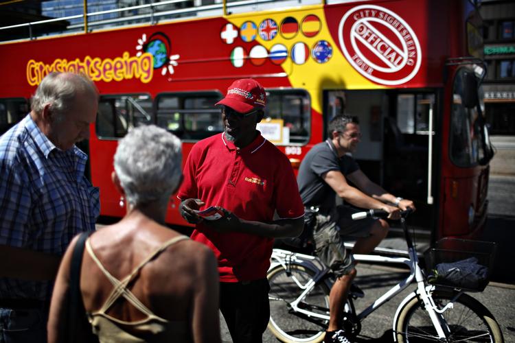 Hvis intentionen med markant færre turistbusser i Indre By bliver realiseret, vil hele forretningsidéen med Hop on Hop off busserne forsvinde, mener Mads V. Olesen, direktør i Stromma Danmark, som arrangerer sightseeingture for turister. Foto: Martin Lehmann/POLFOTO
