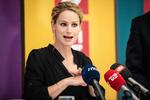 Pernille Skipper præsenterede Enhedslistens finanslovskrav ved et pressemøde i Provianthuset på Christiansborg. Foto: Ida Marie Odgaard/Ritzau Scanpix