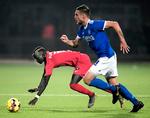 Superligaholdet FC Midtjyllands Awer Mabil er her på vej i kunstgræsset under torsdag aftens pokaldyst på Amager.    Foto: Lars Poulsen/POLFOTO