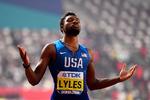 USA's Noah Lyles var som ventet urørlig på 200 meter tirsdag aften ved VM i Doha.
   Foto: Jewel Samad/Ritzau Scanpix