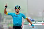 Jakob Fuglsang i en af sæsonens store jubelstunder - da han sejrede på 16. etape i Vuelta a España. Foto: Ander Gillenea/Ritzau Scanpix