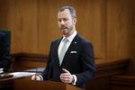Venstre giver nu også sin opbakning til regeringens klimamål.  Det sagde partiets nye formand, Jakob Ellemann-Jensen, på Folketingets talerstol i forbindelse med åbningsdebatten torsdag. Foto: Jens Dresling/POLFOTO